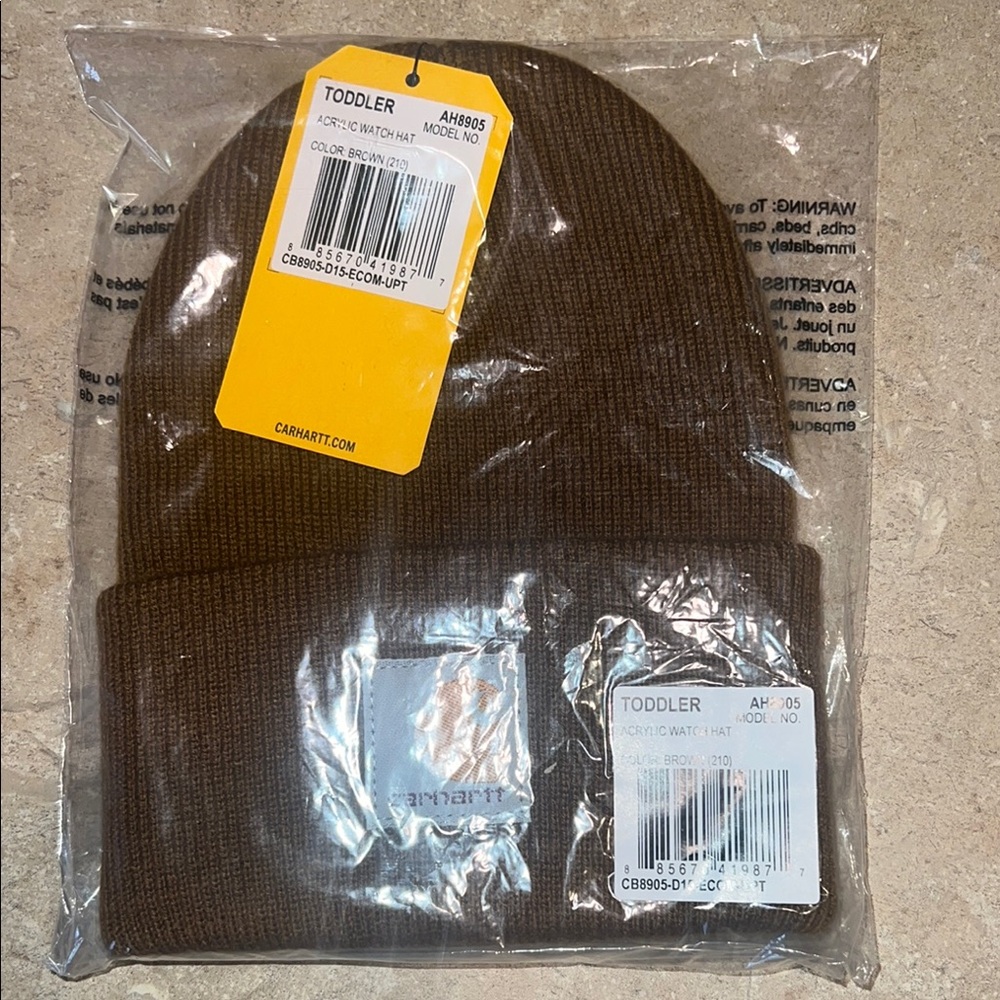 Carhartt Brown Knit Beanie Hat